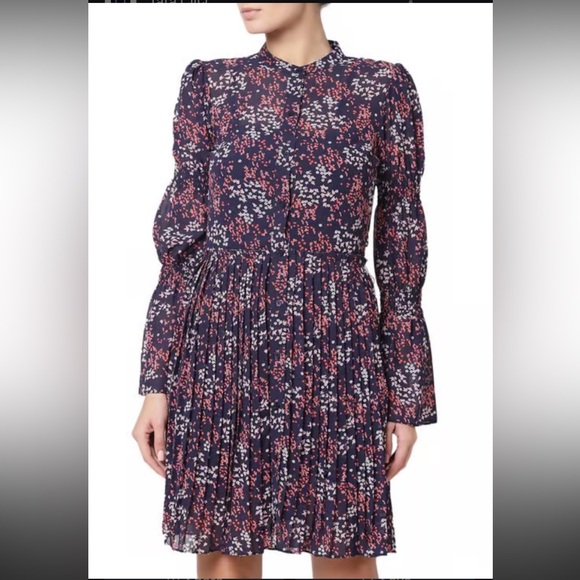 MICHAEL Michael Kors Navy Floral Long Sleeve Dress - Picture 1 of 8